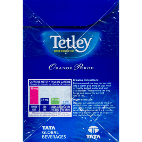 Tetley Tea Orange Pekoe 72 Tea Bags