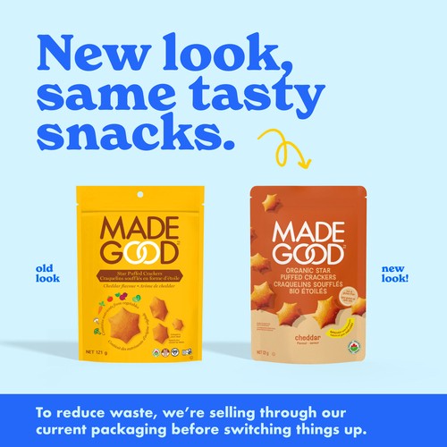 MadeGood Star Puffed Crackers Cheddar 121 g