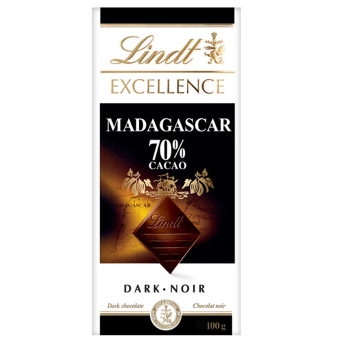 Lindt Excellence Dark Chocolate Bar Madagascar 70% Cacao 100 g