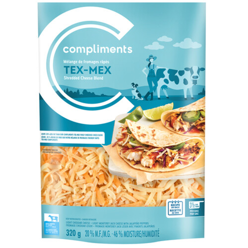Compliments Light Tex Mex Shredded Cheese Blend 320 g