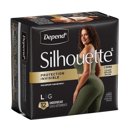 Depend Silhouette Female Incontinence Underwear Pink Large 12 Count