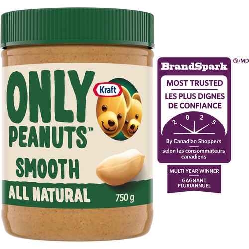 Kraft Peanut Butter Only Peanuts All Natural Smooth 750 g