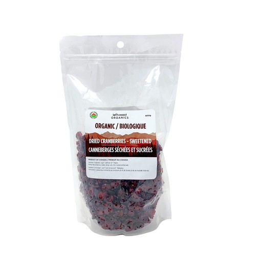 Left Coast Organics Dried Cranberries 600 g