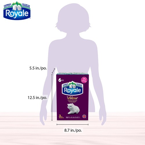 Royale Velour Facial Tissue 3 Ply 6 Boxes x 72 Sheets