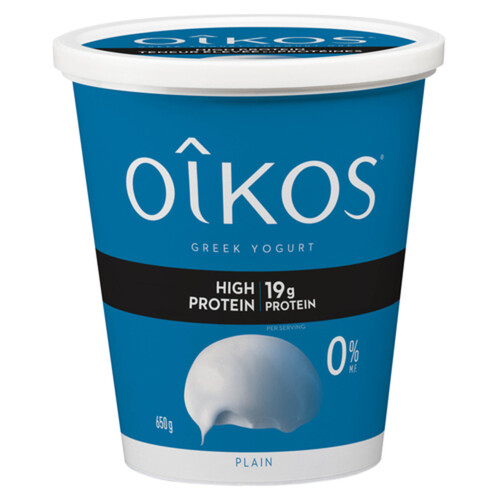 Oikos Fat Free Greek Yogurt High Protein Plain 0% M.F. 650 g