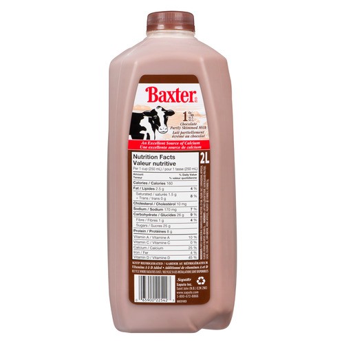 Baxter Chocolate Milk 1% 2 L