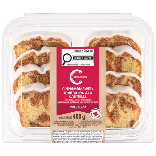Compliments Sliced Loaf Cake Iced Cinnamon Swirl 400 g (frozen)