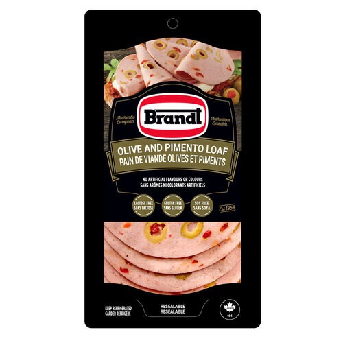 Brandt Gluten-Free Sliced Deli Meat Loaf Olive & Pimento 150 g