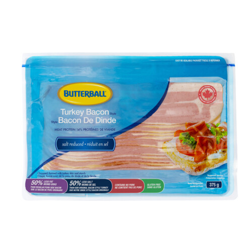 Butterball Turkey Bacon Reduced Salt 375 g