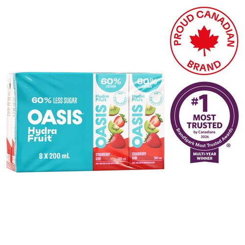 Oasis Hydrafruit Juice Boxes Strawberry Kiwi 8 x 200 ml