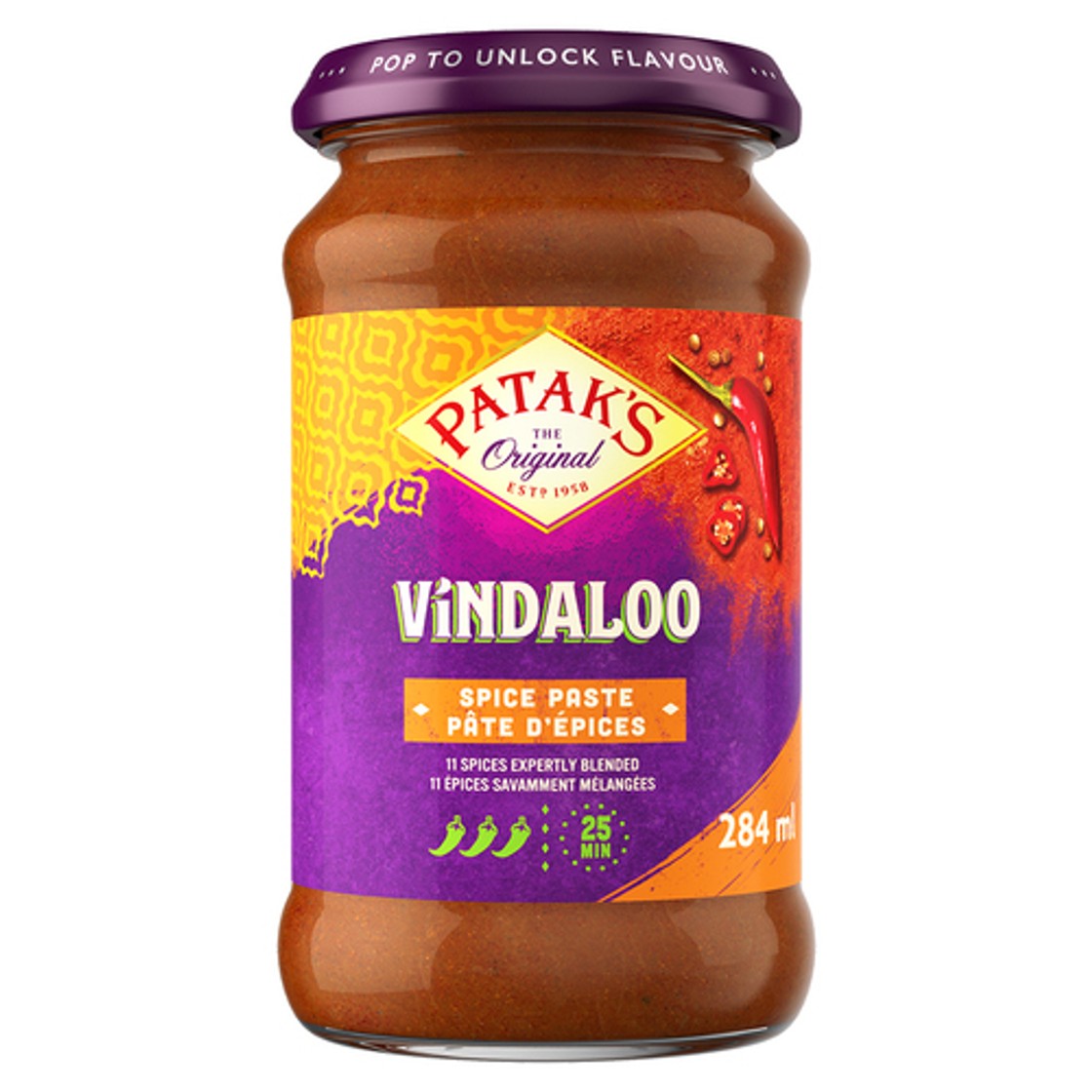 Patak's Spice Paste Vindaloo 284 ml - Voilà Online Groceries & Offers