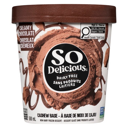 So Delicious Dairy-Free Cashew-Based Frozen Dessert Creamy Chocolate 500 ml