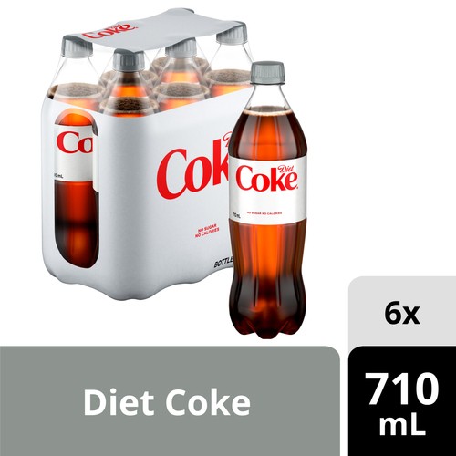 Diet Coke Soda 6 x 710 ml (bottles)