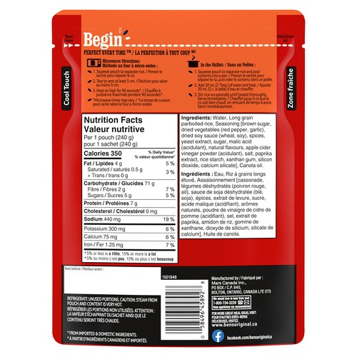 Ben's Original Rice Side Spicy Style Korean Bbq 240 g