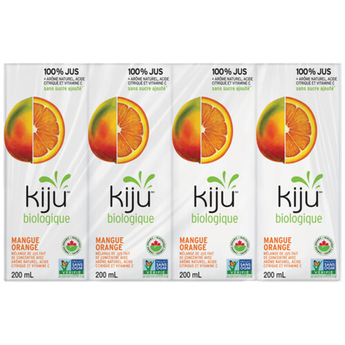 Kiju Organic Fruit Juice Mango Orange 4 x 200 ml