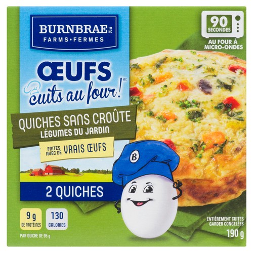 EggBakes Garden Vegetable Crustless Quiche 190 g (frozen)