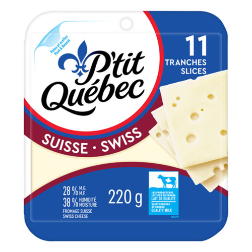 P'tit Québec Sliced Cheese Swiss 11 Slices 220 g