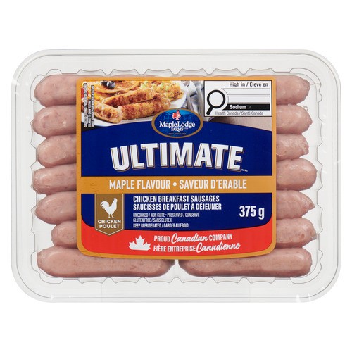 Maple Lodge Farms Frozen Ultimate Chicken Sausage Uncooked Maple Flavored 375 g