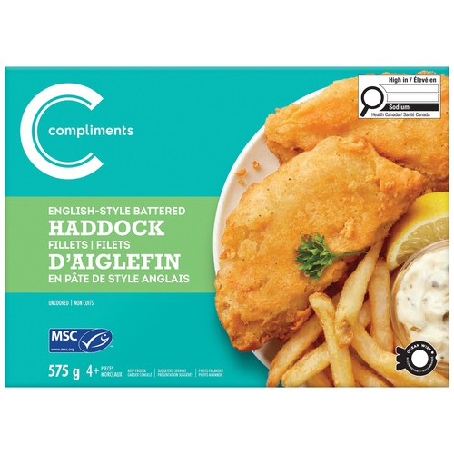 Compliments Frozen Haddock Fillets Battered 575 g