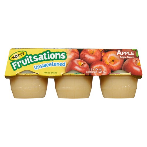 Mott's Gluten-Free Fruitsations Apple Sauce Unsweetened 6 x 104 ml