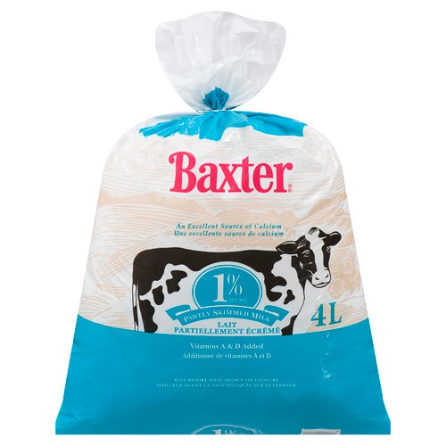 Baxter 1% Milk Partly Skimmed  4 L