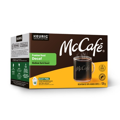 McCafé Coffee Pods Medium Dark Roast Decaffeinated 12 K-Cups 129 g