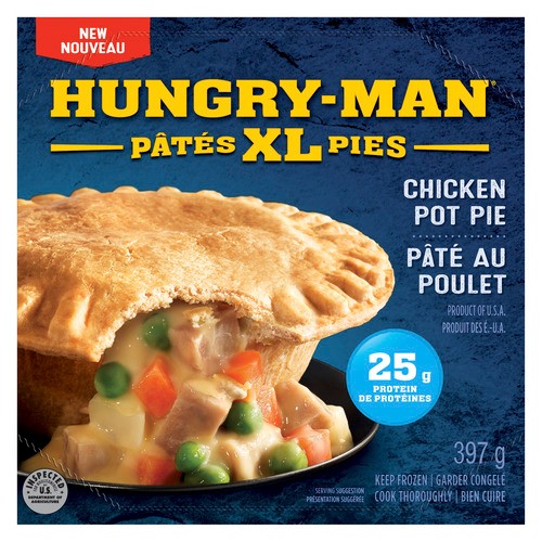 Hungry Man Frozen Entree XL Bowls Chicken Pot Pie 397 g