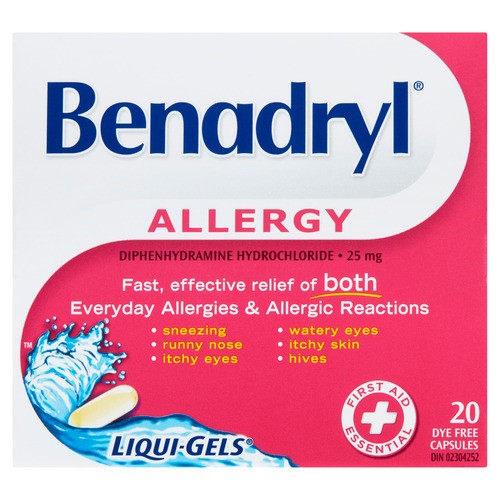 Benadryl Allergy Relief  Liquid Gels Regular Strength 20 EA