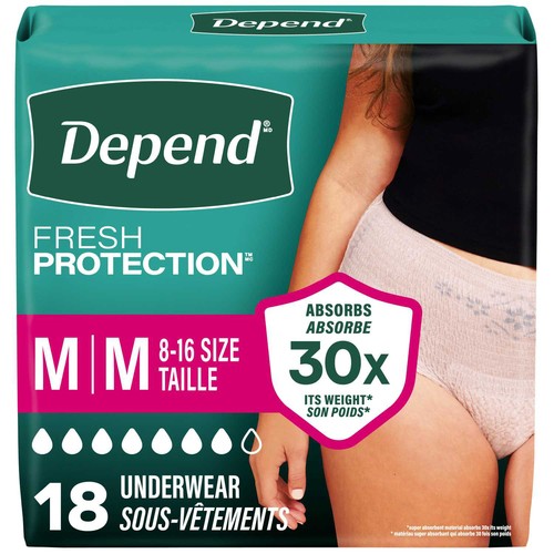 Depend Women's Underwear Medium 18 Pack