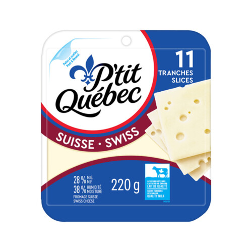 P'tit Québec Sliced Cheese Swiss 11 Slices 220 g