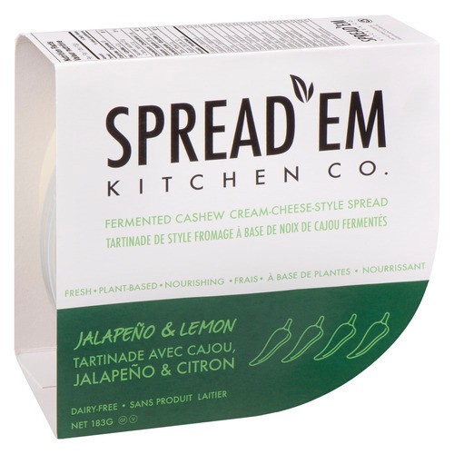 Spread'em Kitchen Dairy-Free Cashew Cheese Spread Jalapeño & Lemon 183 g