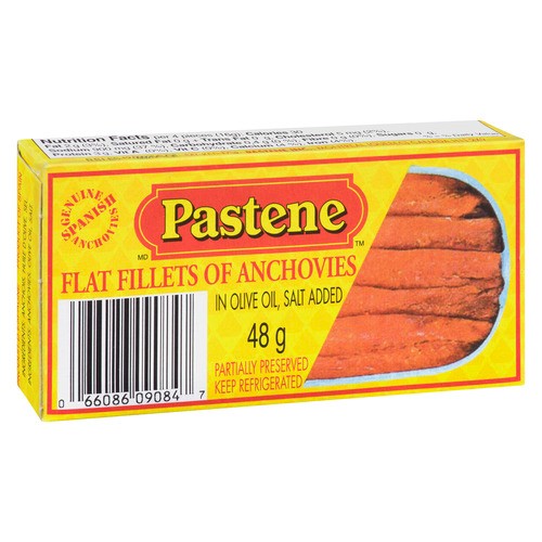 Pastene Flat Anchovies In Olive Oil Salt Added 48 g