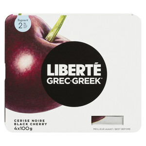 Liberté Black Cherry 2% Greek Yogurt 4 x 100 g