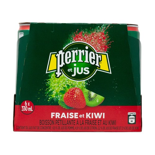 Perrier Sparkling Water Strawberry & Kiwi 6 x 330 ml (cans)