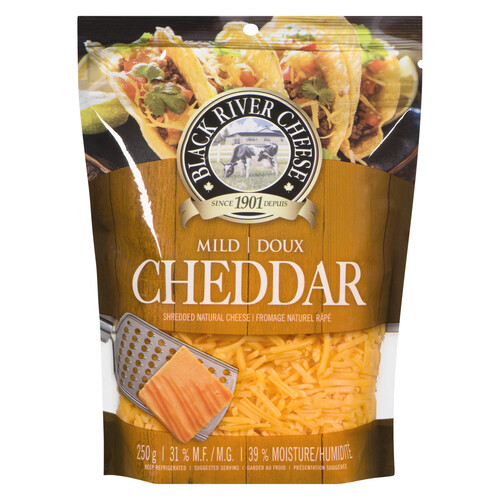 Gay Lea Black River Kosher 31% Shredded Cheese Cheddar Mild 250 g