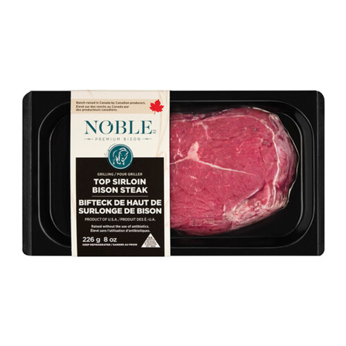 Noble Premium Bison Steak Top Sirloin 226 g