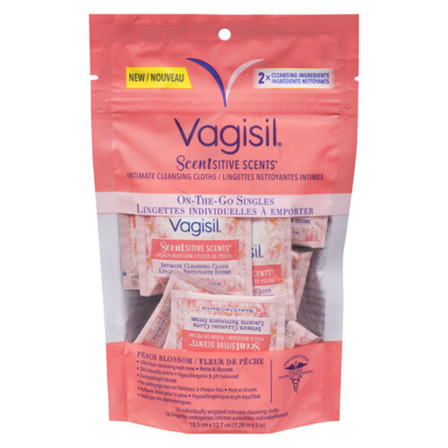 Vagisil On The Go Singles Peach Blossom Cleansing Cloths