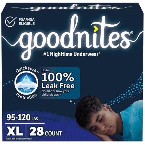Goodnites Boys Nighttime Bedwetting Underwear S6 28 Count