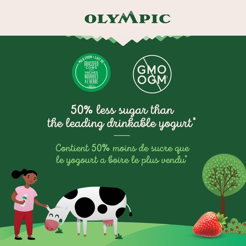 Olympic Kids Organic Drinkable Yogurt Strawberry 4 x 190 ml