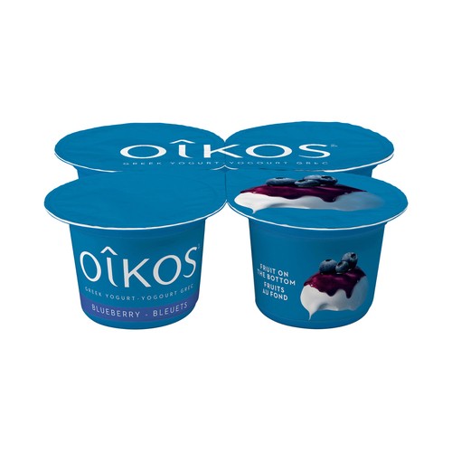 Oikos 2% Greek Yogurt Fruit On The Bottom Blueberry Flavour 4 x 100 g