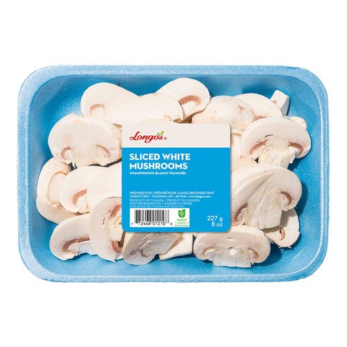Longo's Sliced White Mushrooms 227 g