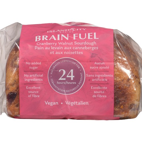 Island City Baking Brain Fuel Vegan Breads Cranberry Walnut Sourdough 650 g