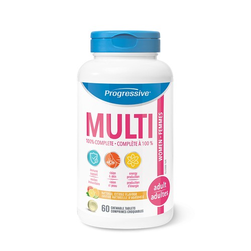 Progressive Multivitamins For Adult Women 60 Chewable Tablets 