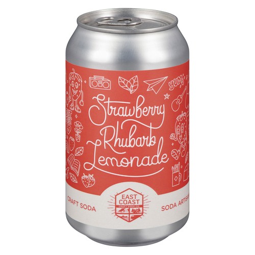 East Coast Craft Soda Strawberry Rhubarb Lemonade 355 ml (can)