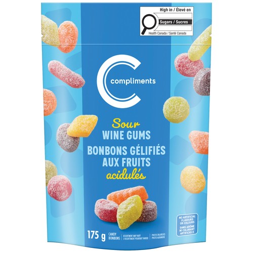 Compliments Candy Sour Wine Gums 175 g