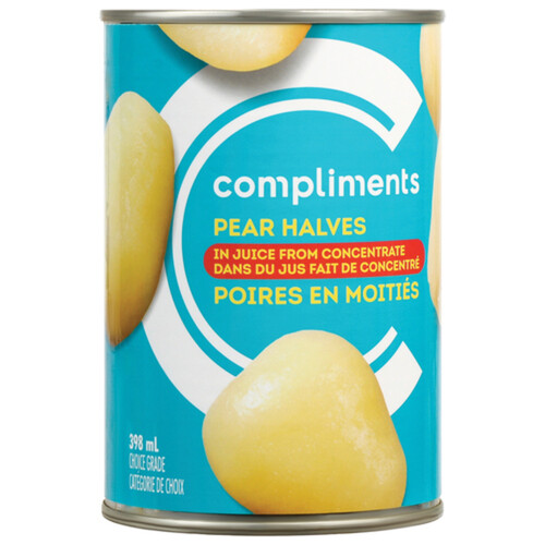 Compliments Canned Pear Halves In Juice 398 ml