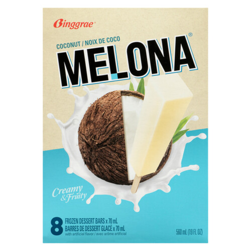 Binggrae Melona Frozen Dessert Bars Coconut 8 Pack 560 ml