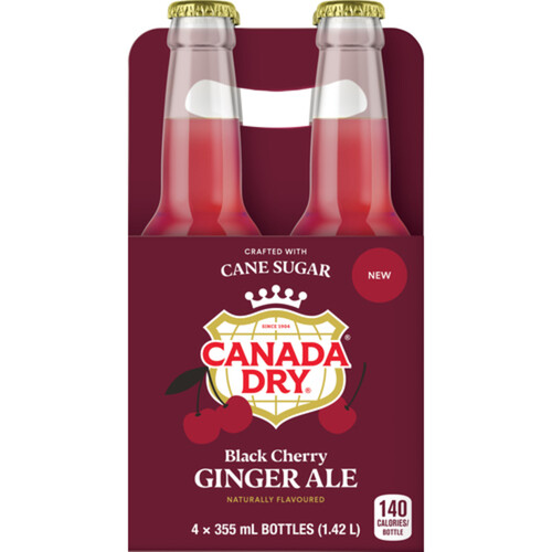 Canada Dry Soft Drink Ginger Ale Black Cherry 4 x 355 ml (bottles)