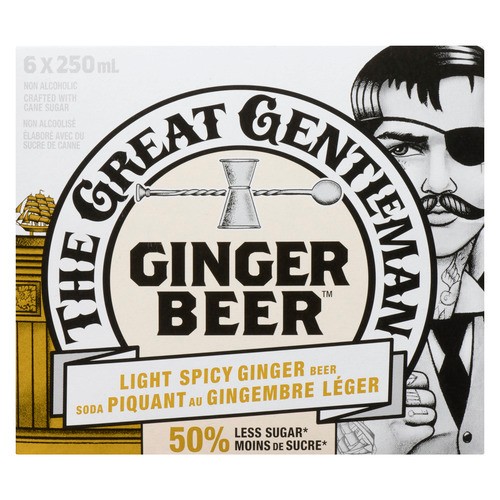 The Great Gentlemen Non Alcoholic Ginger Beer Light Spicy 6 x 250 ml (bottles)