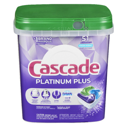 Cascade Dishwasher Detergent Action Packs Fresh Scent 51 EA